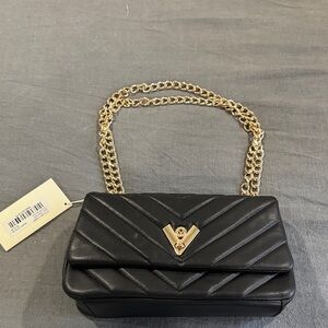 Valentino Orlandi -Black Quilted Chain Shoulder Bag